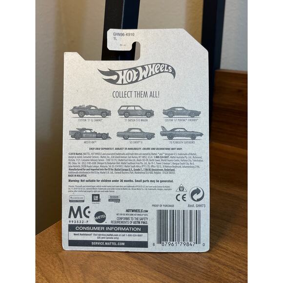 Hot Wheels Lot of 4-’64 Corvette,’69 Dodge Coronet, ’70 Camaro, ’67 Firebird MOC - Picture 9 of 14